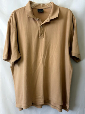 Cambridge Classic Men Polo Shirt Size XL 100% Cotton Short Sleeve Beige